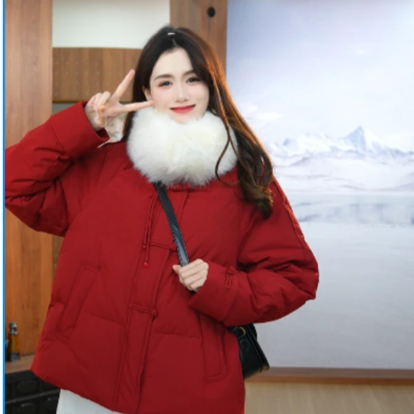 雪中飞24年冬季新款新中式时尚毛领女士羽绒服X40149290F