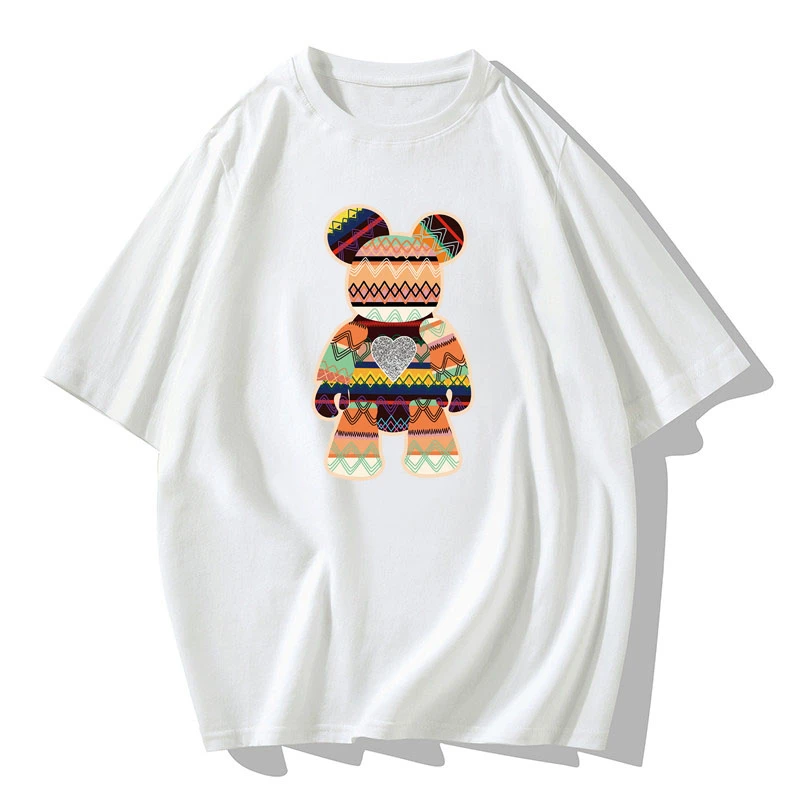 纯棉白色短袖t恤女夏季ins潮2023新款宽松情侣装小众半袖体恤上衣