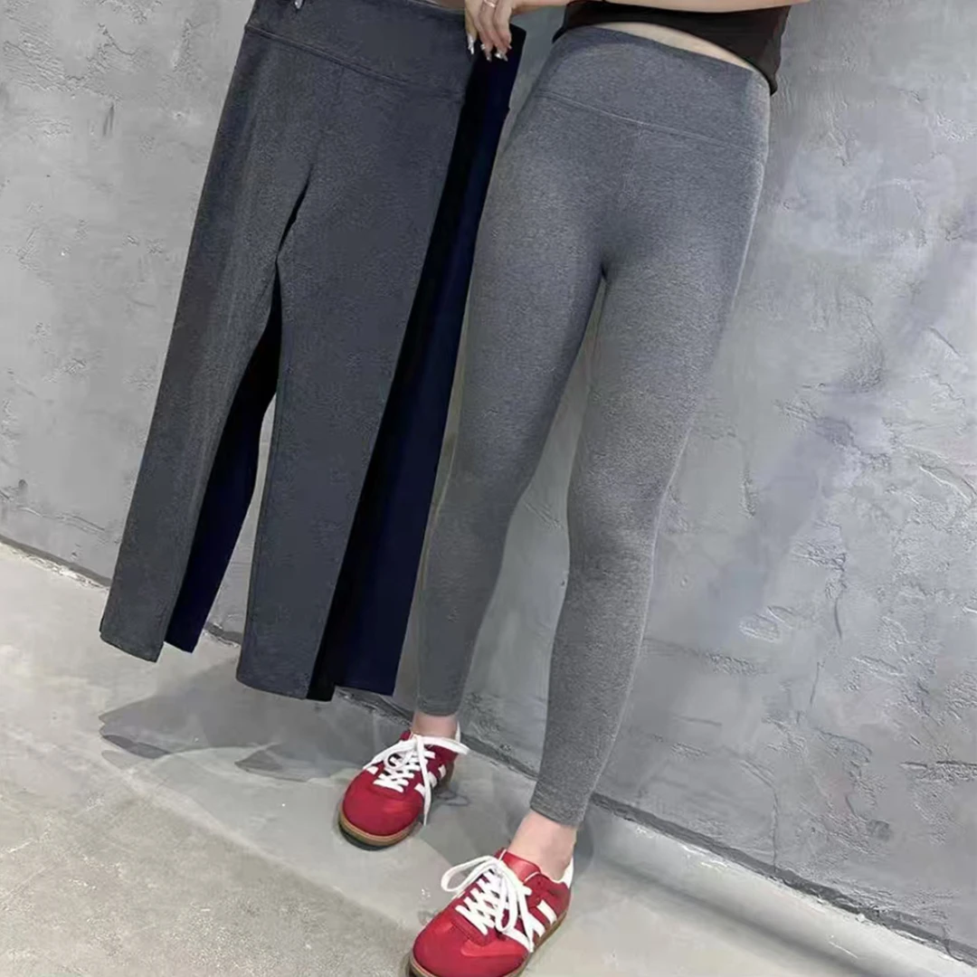 女士新款纯色高腰修身加绒加厚保暖秋冬简约打底休闲棉裤CL504