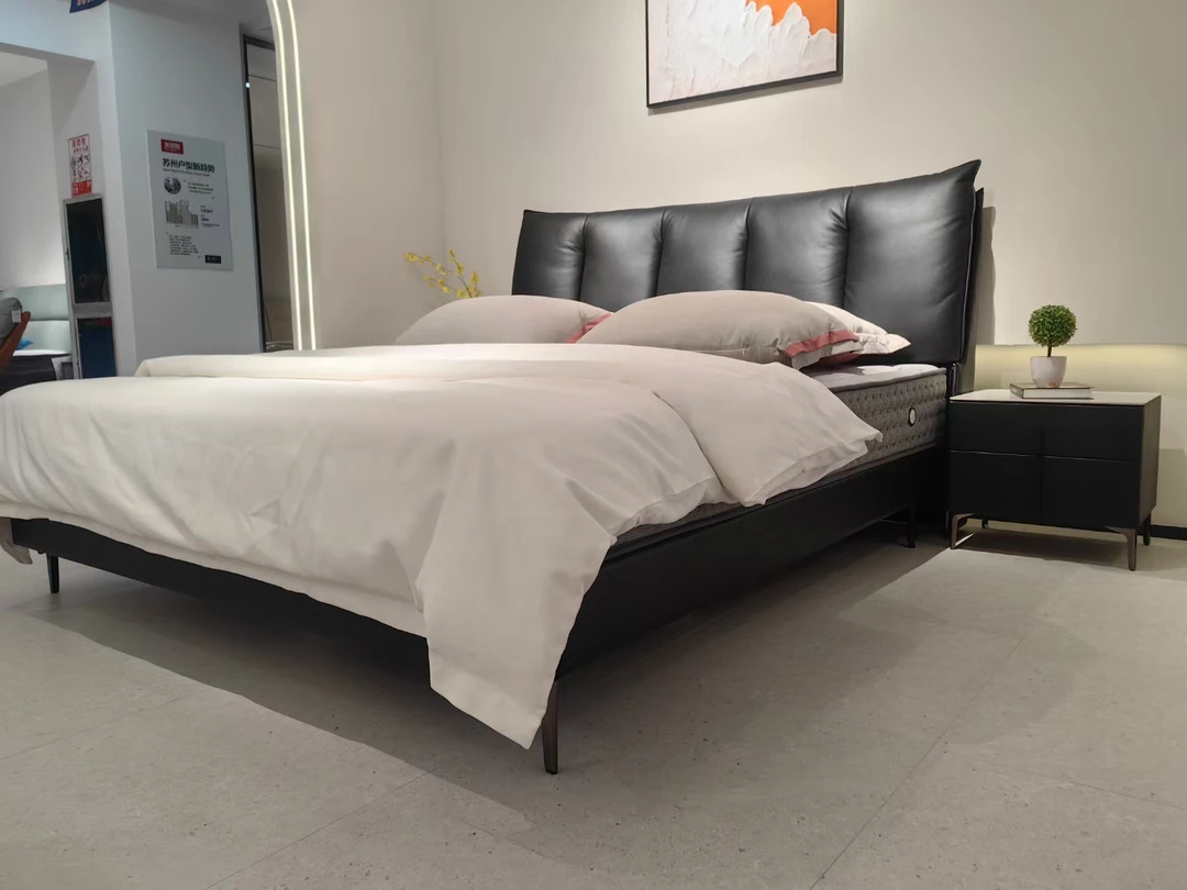 皮床 真皮床  主卧大床 1.8米真皮床 网红皮床