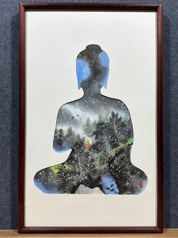 无相佛挂画 尺寸80厘米高x52厘米宽 山水画国画