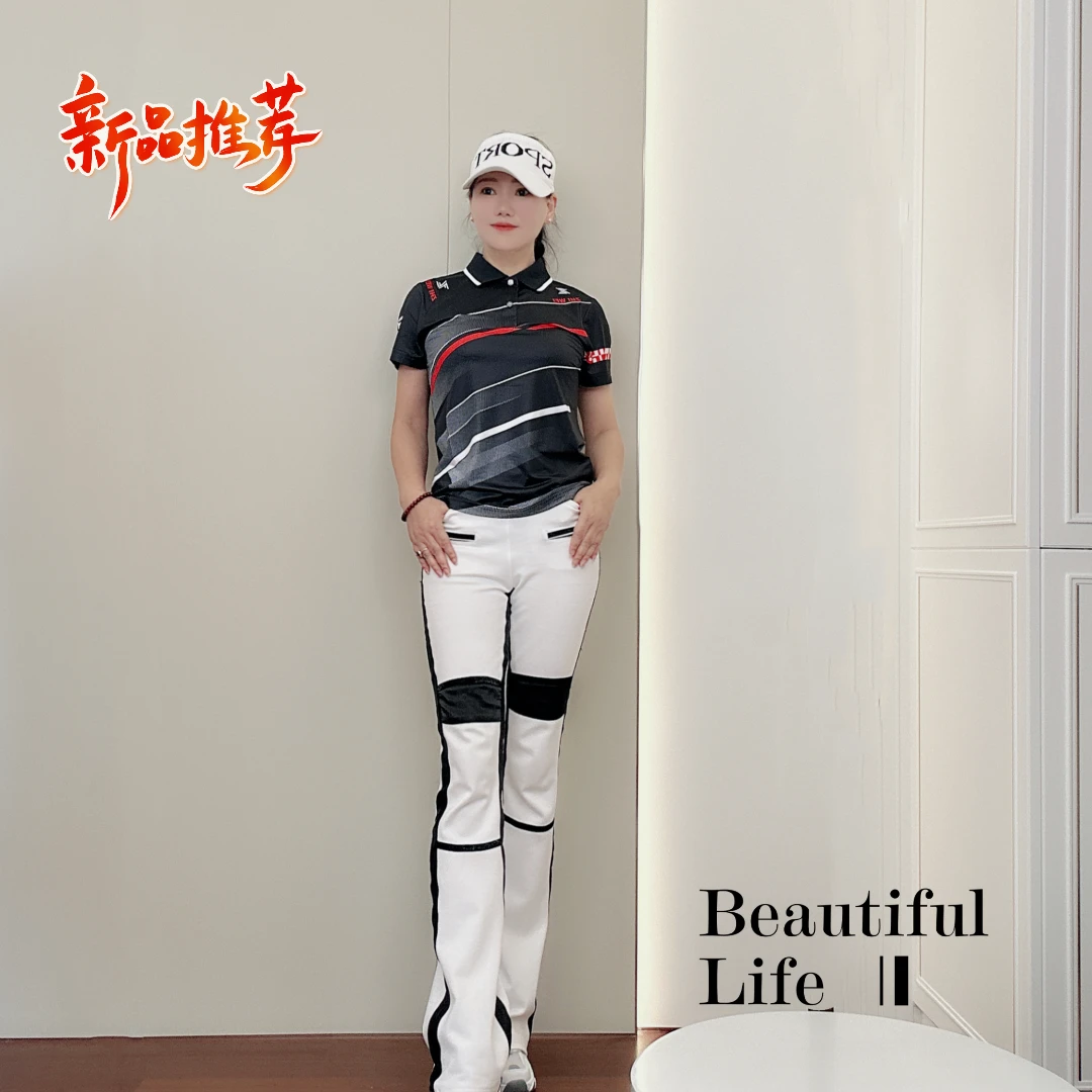 运动时尚夏季显瘦佳操针孔黑衣速干白裤罗马套装LDT10