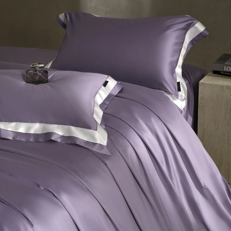 【东帝兴-奢棉】140支双股新疆超长长绒棉四件套纯色高端四件套