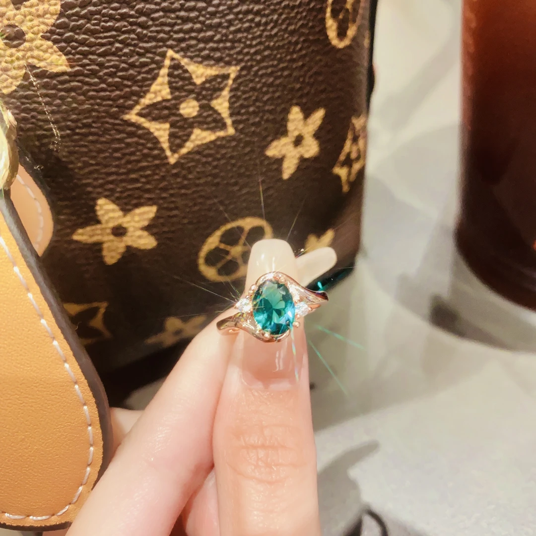 铜合金合成锆石戒指 【天使之翼】1.5人工宝 轻奢款意大利工艺戒指