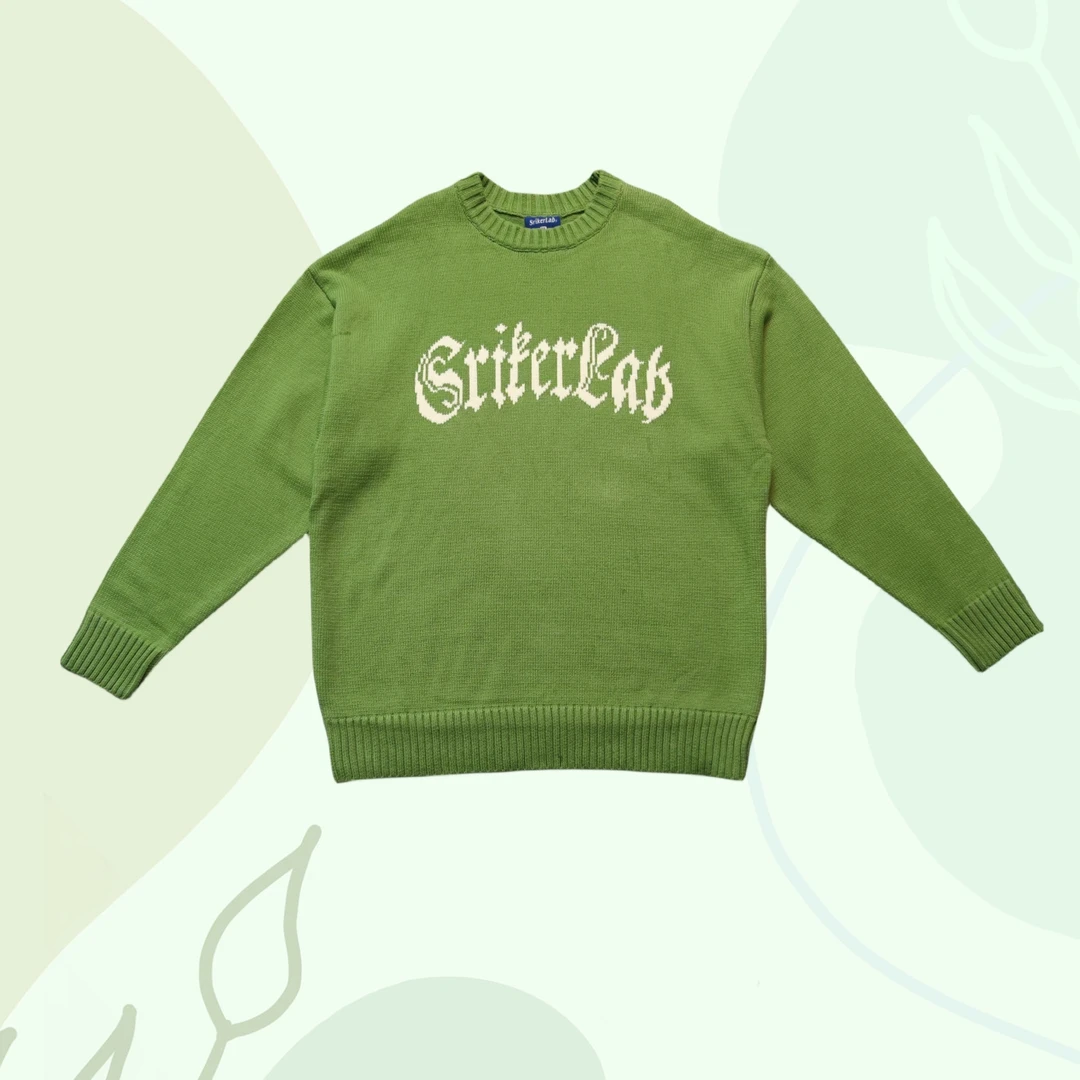 男女同款哥特文字加厚秋冬保暖宽松百搭休闲潮流时尚毛衣针织衫