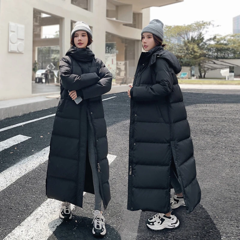 2024新款超长款羽绒服女长过膝艺考到脚踝冬季极寒东北加厚白鸭绒