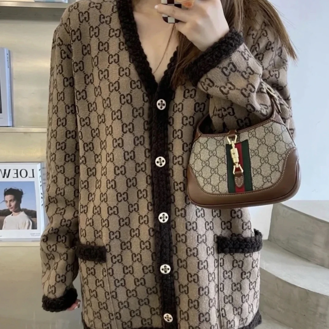 Gucci/古驰/双G满印羊毛开衫 s码 99新 GM001062