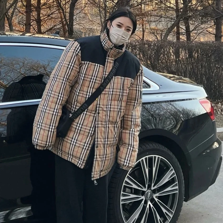 Burberry/博柏利/格纹两面穿羽绒服 M码 99新 GM001549