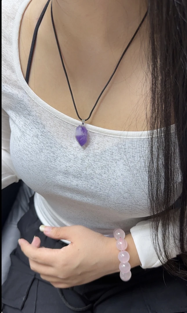 钰源顺珠宝天然紫水晶吊坠女款百搭情侣简约闺蜜