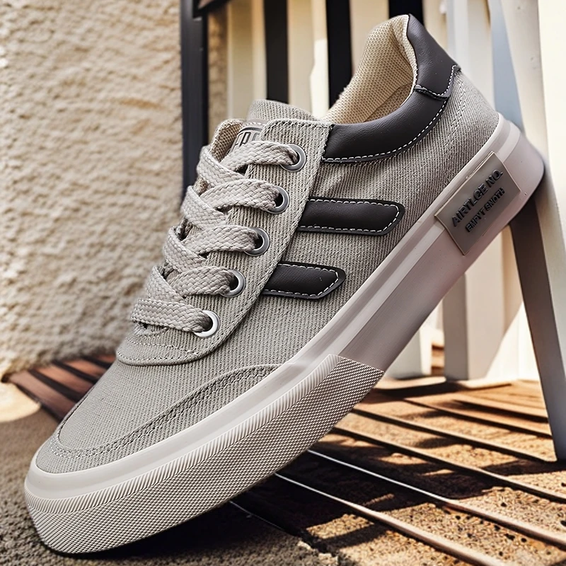 2025新款男士帆布鞋时尚舒适板鞋休闲百搭韩版潮鞋低帮韩版男鞋潮