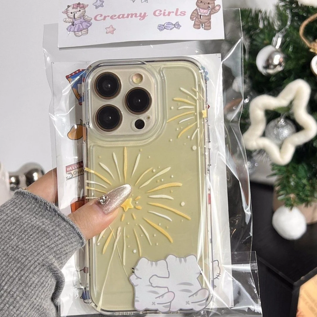 晕染烟花苹果15ProMax手机壳iPhone14防摔13全包12新款11软壳X女8