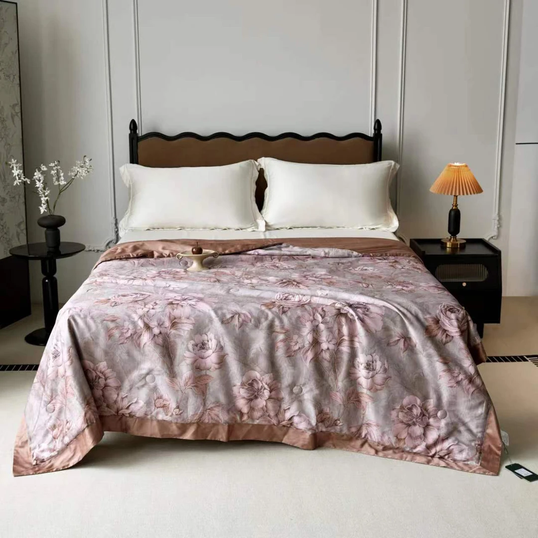 【黑金花想容】大尺加大尺寸蚕丝天丝被轻奢夏被（赠送洗衣袋）