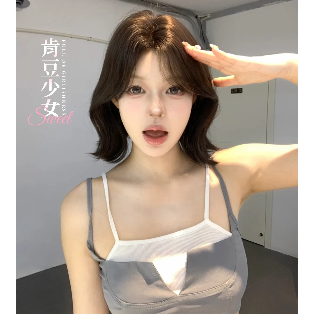 【肯豆少女】束朵假发锁骨发短发时尚lolita网红同款假发全头套减龄