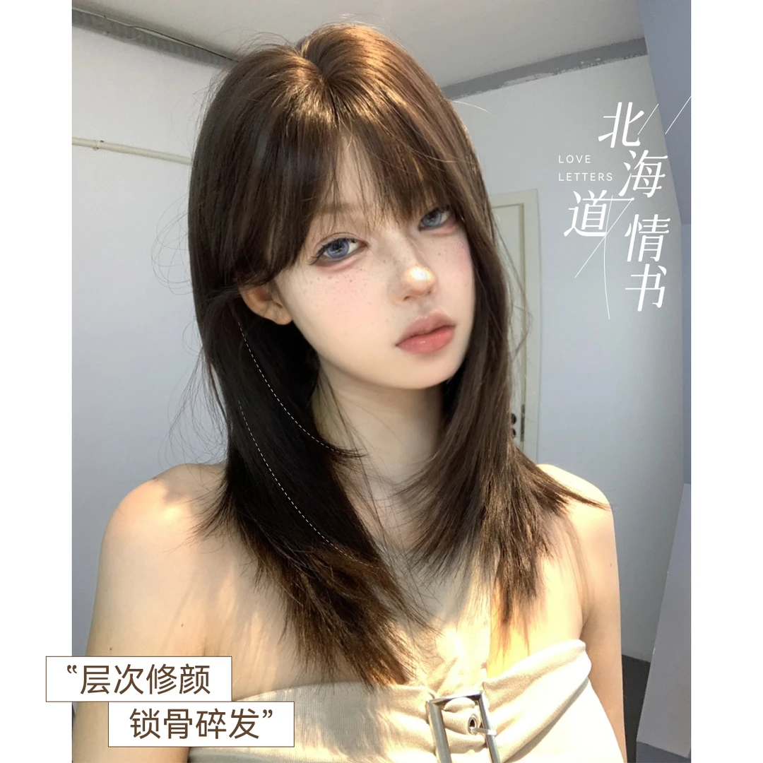 束朵假发锁骨短发时尚气质lolita网红同款假发全头套减龄全头套
