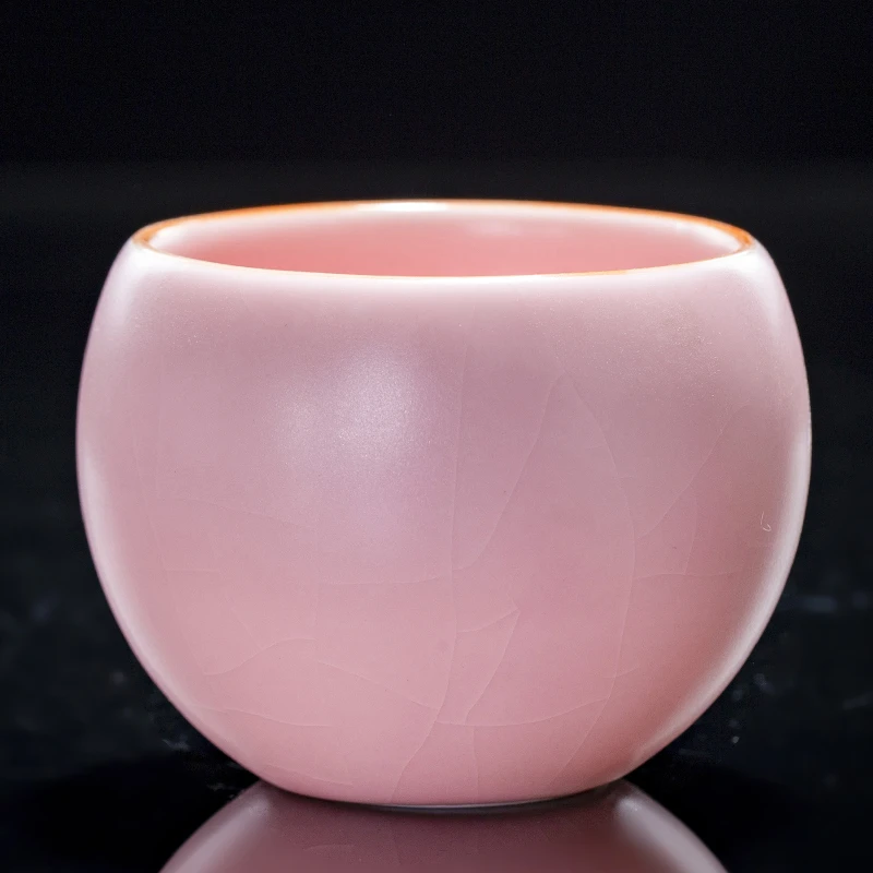 汝瓷开片可养陶瓷茶杯四色汝窑主人杯紫色女性专用茶杯茶盏单个杯