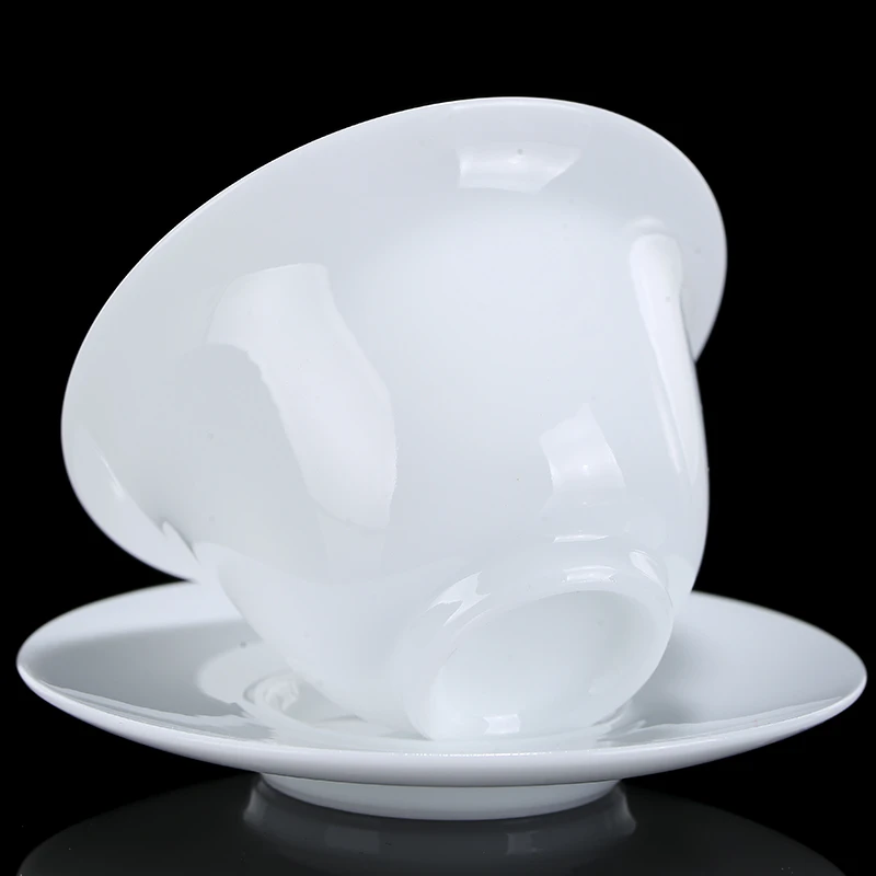 羊脂玉冰种玉瓷盖碗德化玉白瓷泡茶碗纯色三才盖碗盖杯易清洗茶杯
