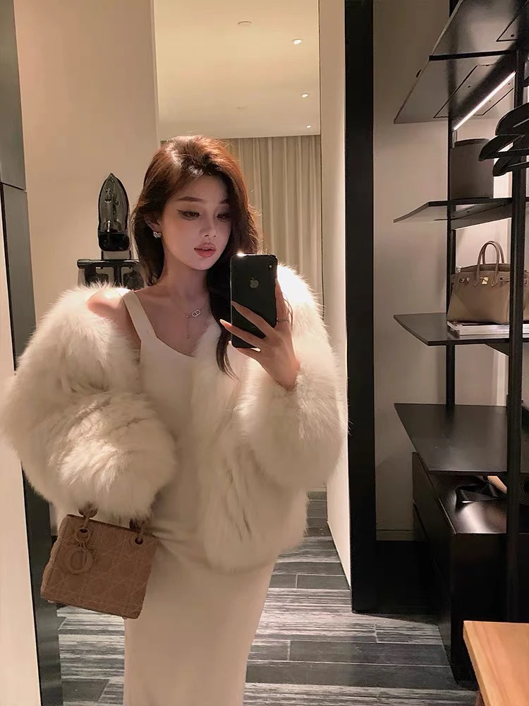 2023冬季新款加密加厚双面编织韩版名媛风百搭宽松上衣女外套