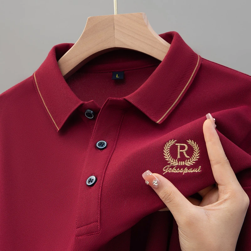 新款男士短袖POLO衫高档刺绣红色本命年T恤商务休闲爸爸半袖上衣