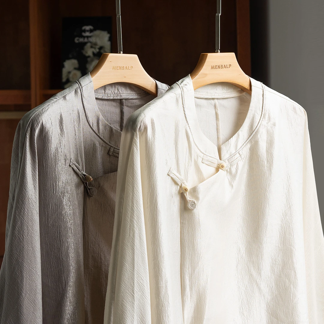 【捡漏】龙光焕发 亮丝感新中式醋酸小衫外套薄衬衫女MS878