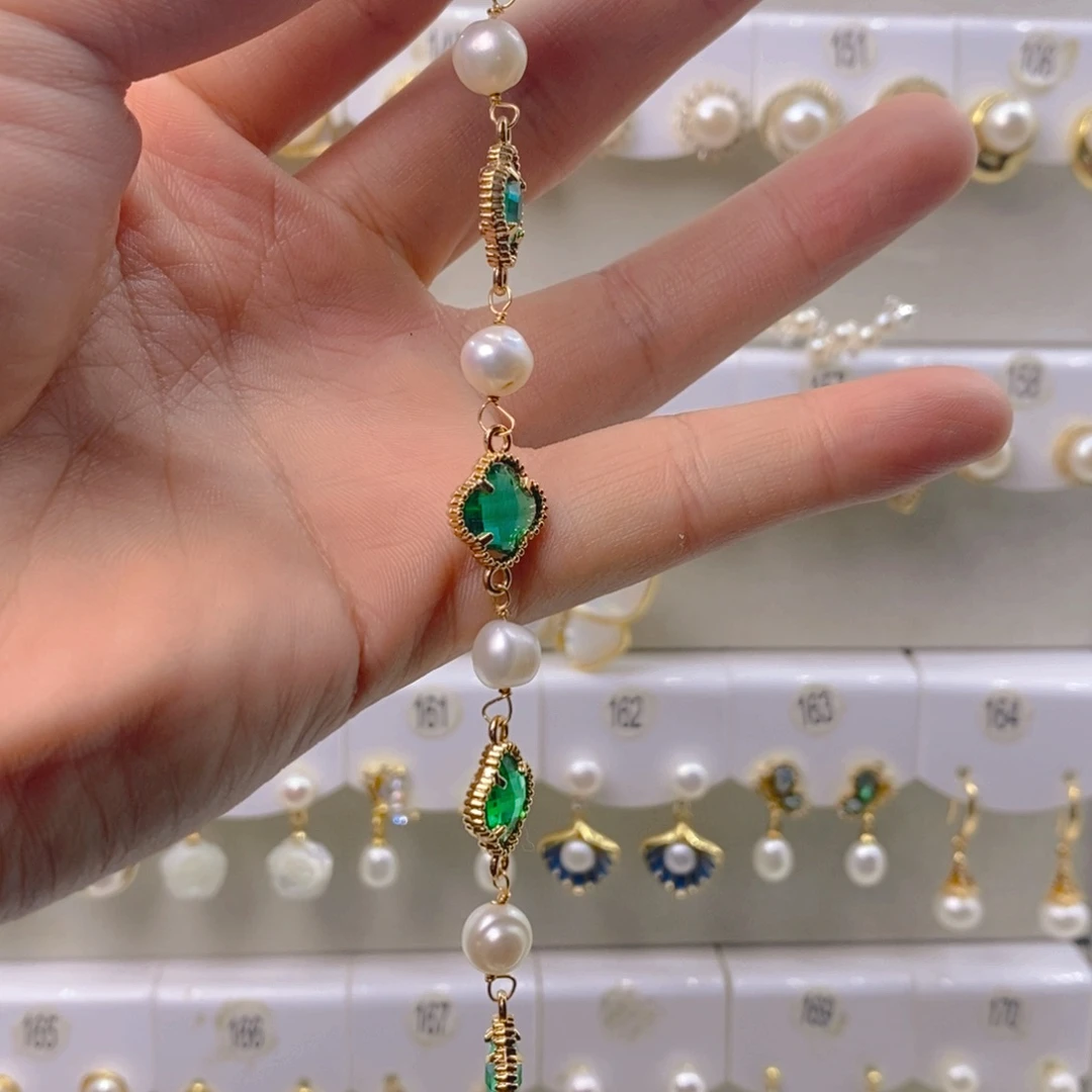 淡水珍珠手链银S925镶嵌