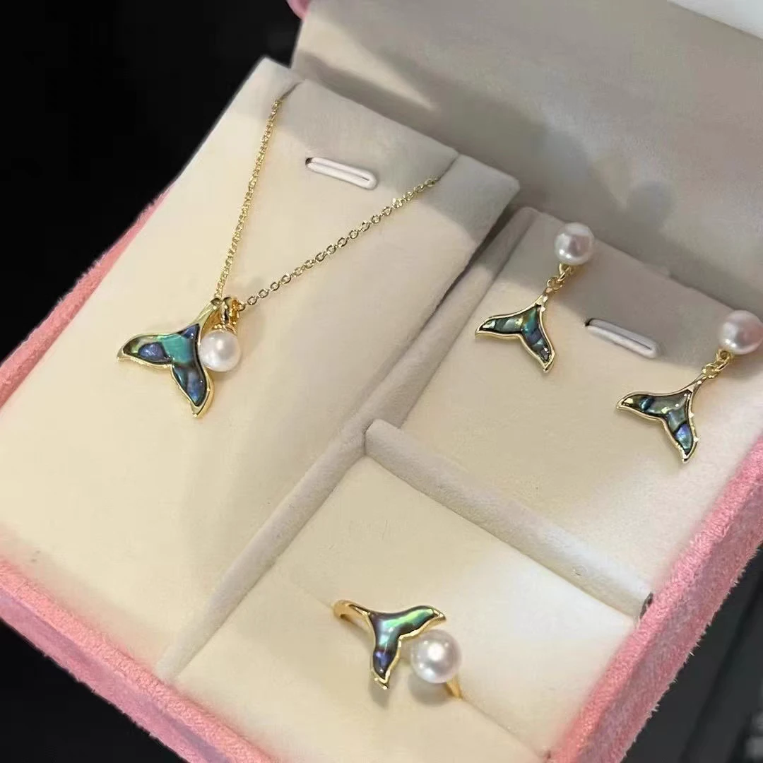 天然淡水珍珠气质百搭小巧精致鲍鱼贝经典设计感余生有你珍珠套装