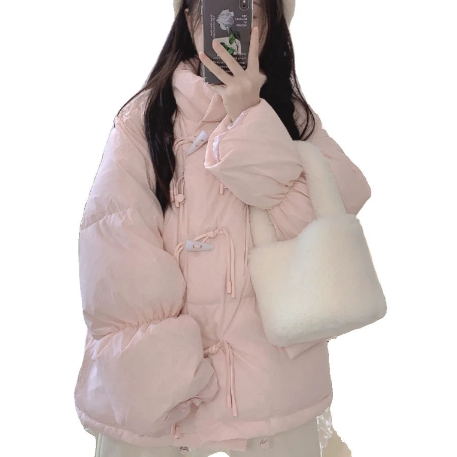 Mandsibil曼德西比利棉袄女冬季新款牛角扣羽绒棉衣棉服加厚外套