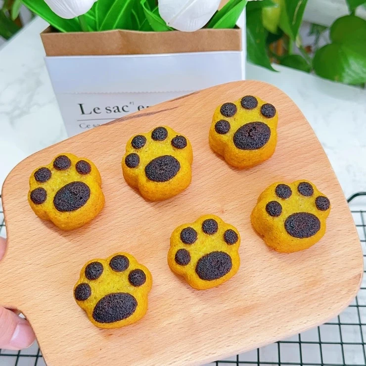 无麸质熊爪儿童小蛋糕巧克力夹心不含蛋奶小麦敏宝零食手工制作