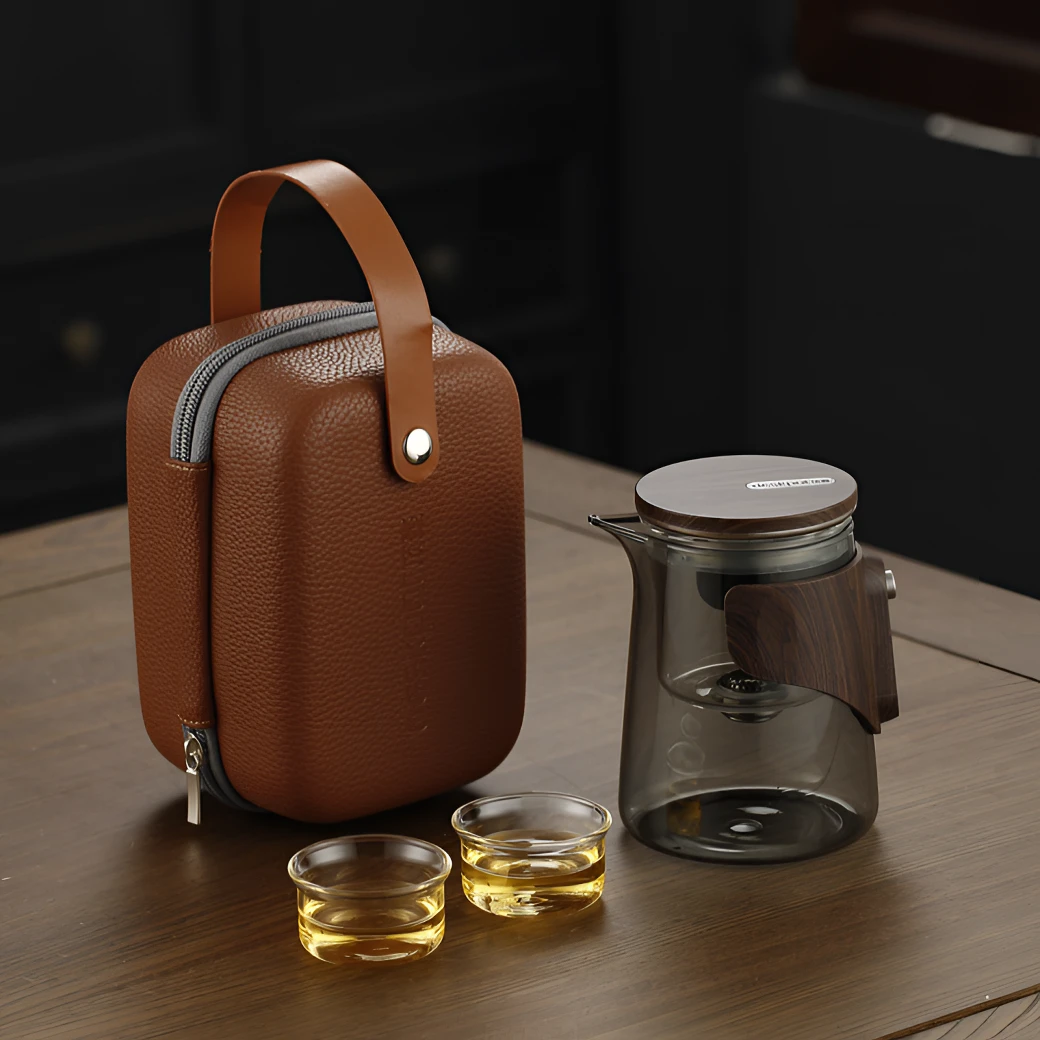 顶壶磁吸泡茶器旅行露营套装便携式茶具泡茶玻璃杯企鹅飘逸茶杯