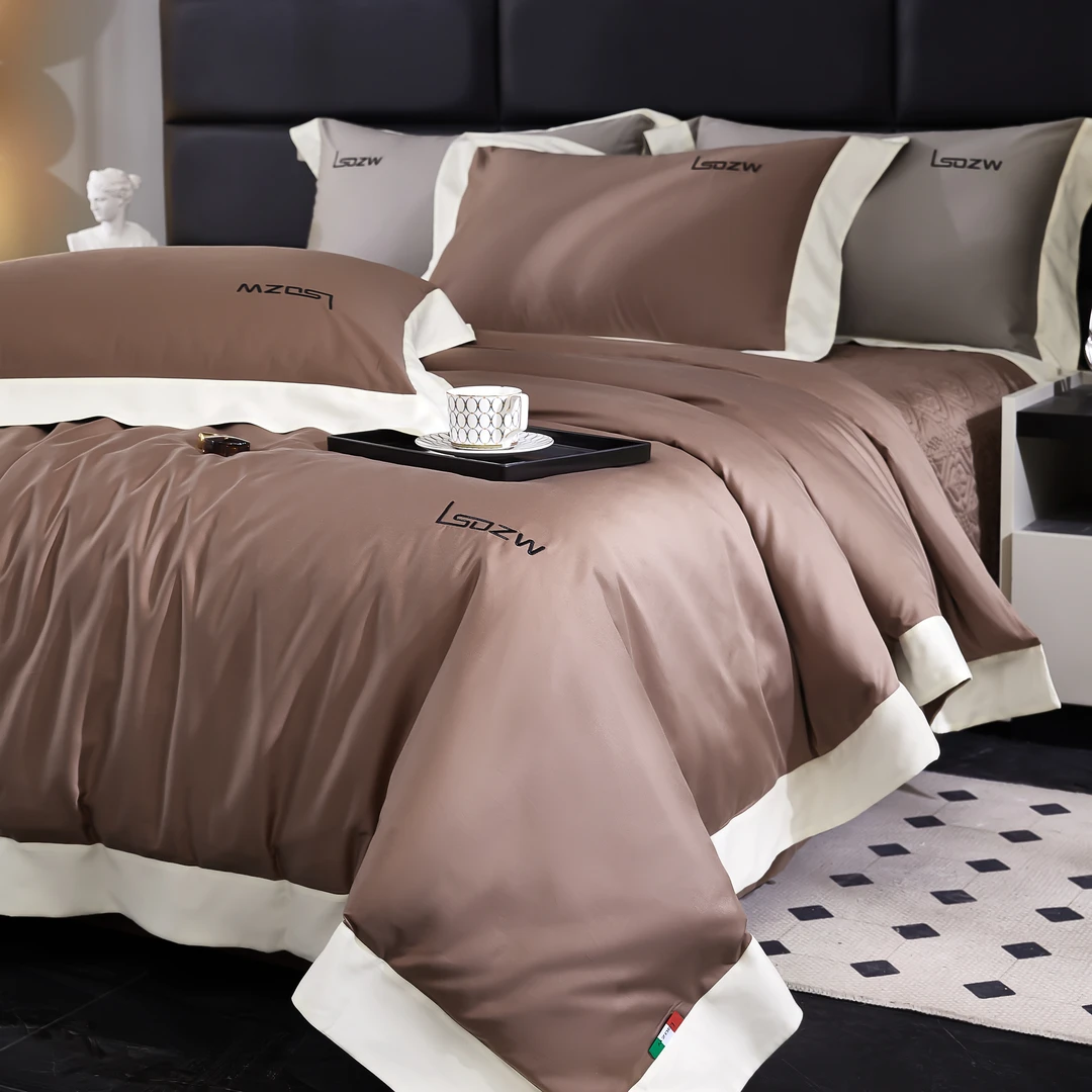 HHJ【罗宾升级款】高端80超细旦天丝棉磨毛床盖四件套