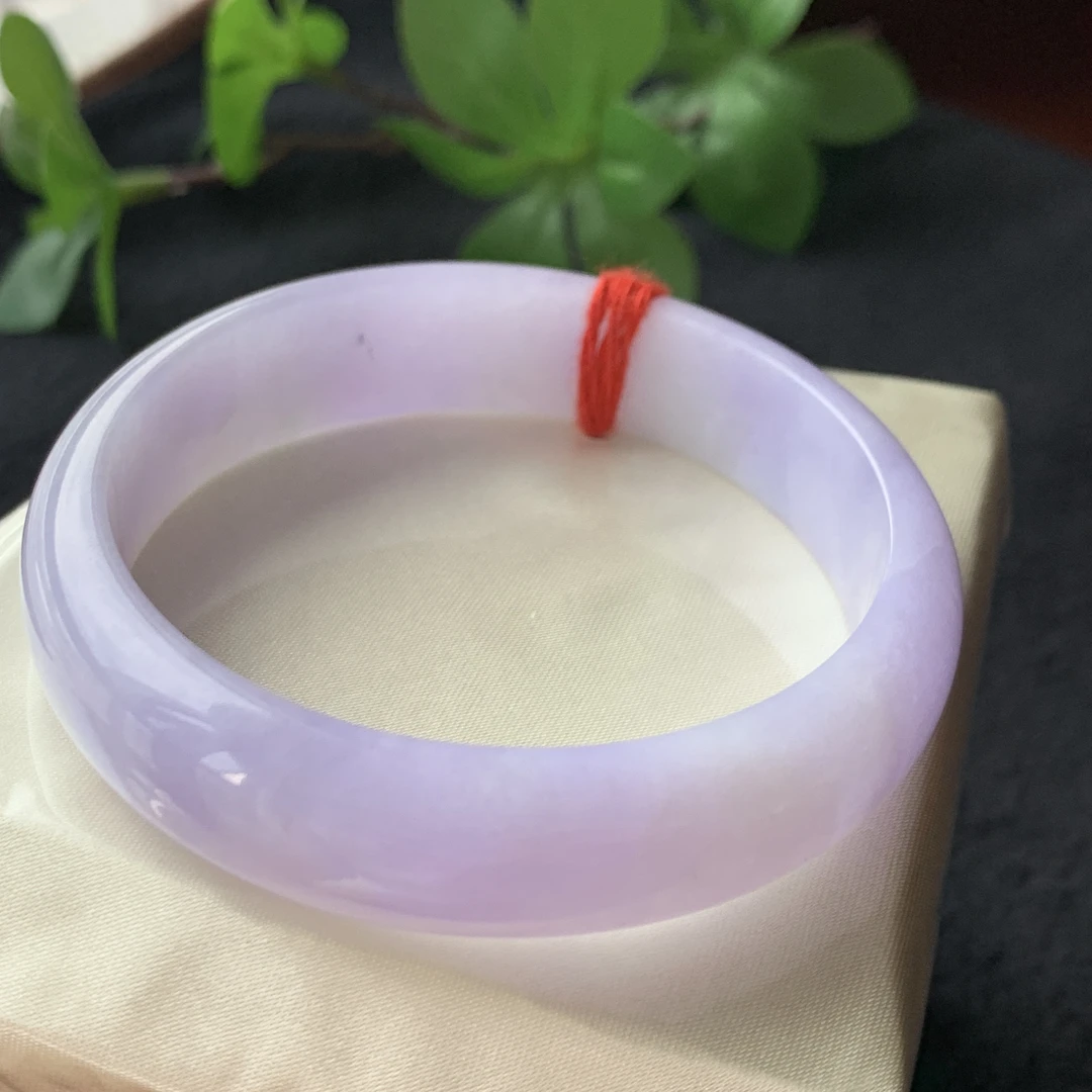 缅甸翡翠手镯冰种正圈紫罗兰a货编号2860 尺寸58