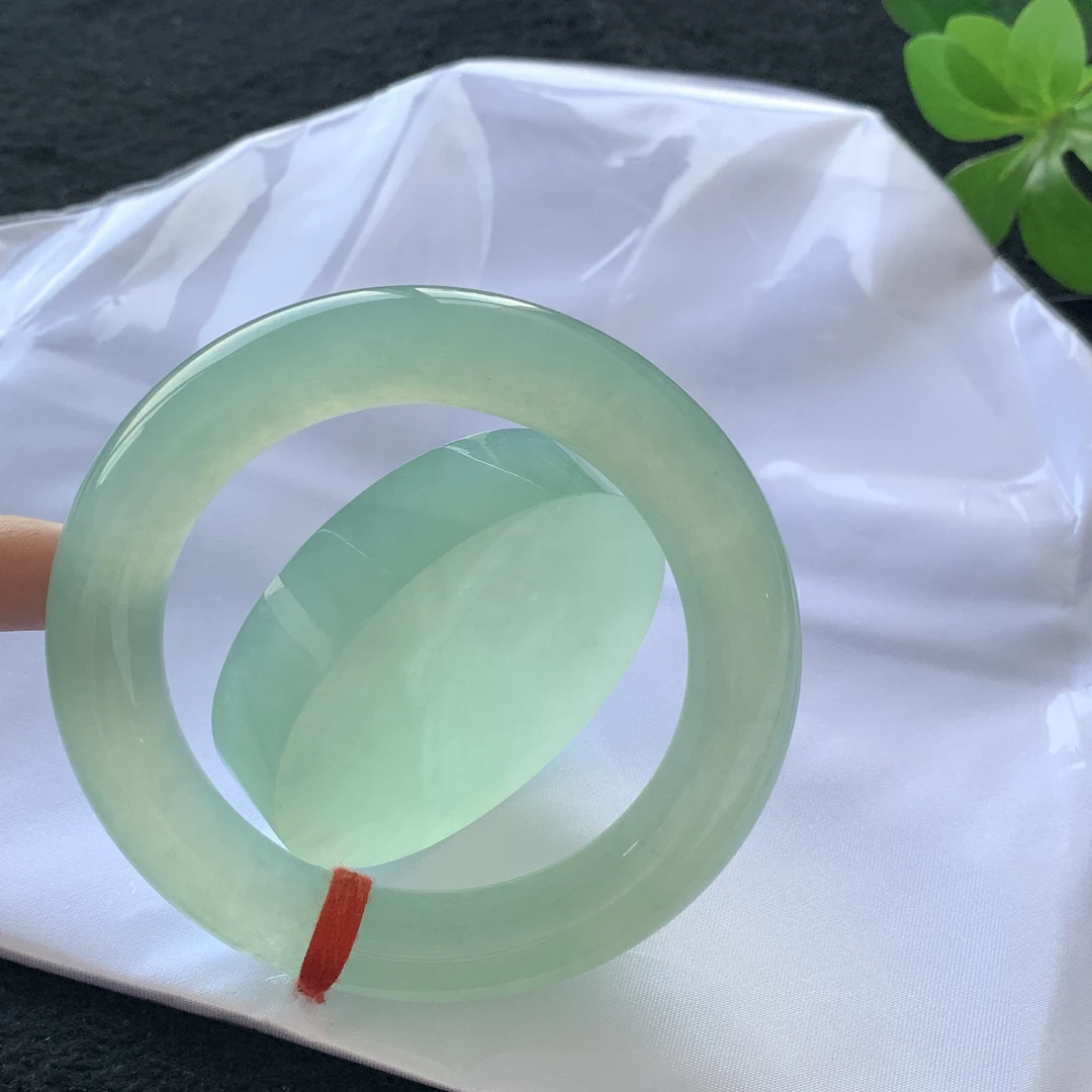 缅甸翡翠手镯冰晴套装圆条A货编号  7222 尺寸 57-12.3-12.3