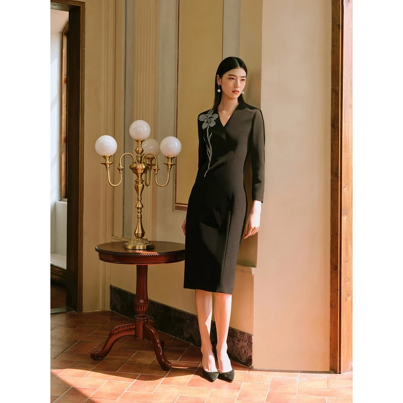 Song of Song/歌中歌宴会礼服法式复古显瘦气质连衣裙5C33105205