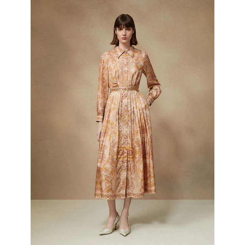 Song of Song歌中歌秋季巴洛克风格印花衬衫连衣裙5C34305550
