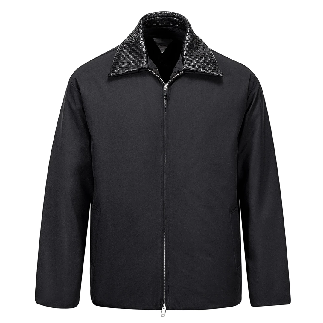 BOTTEGA老钱风格男士可拆卸领科技尼龙羽绒服保暖夹克