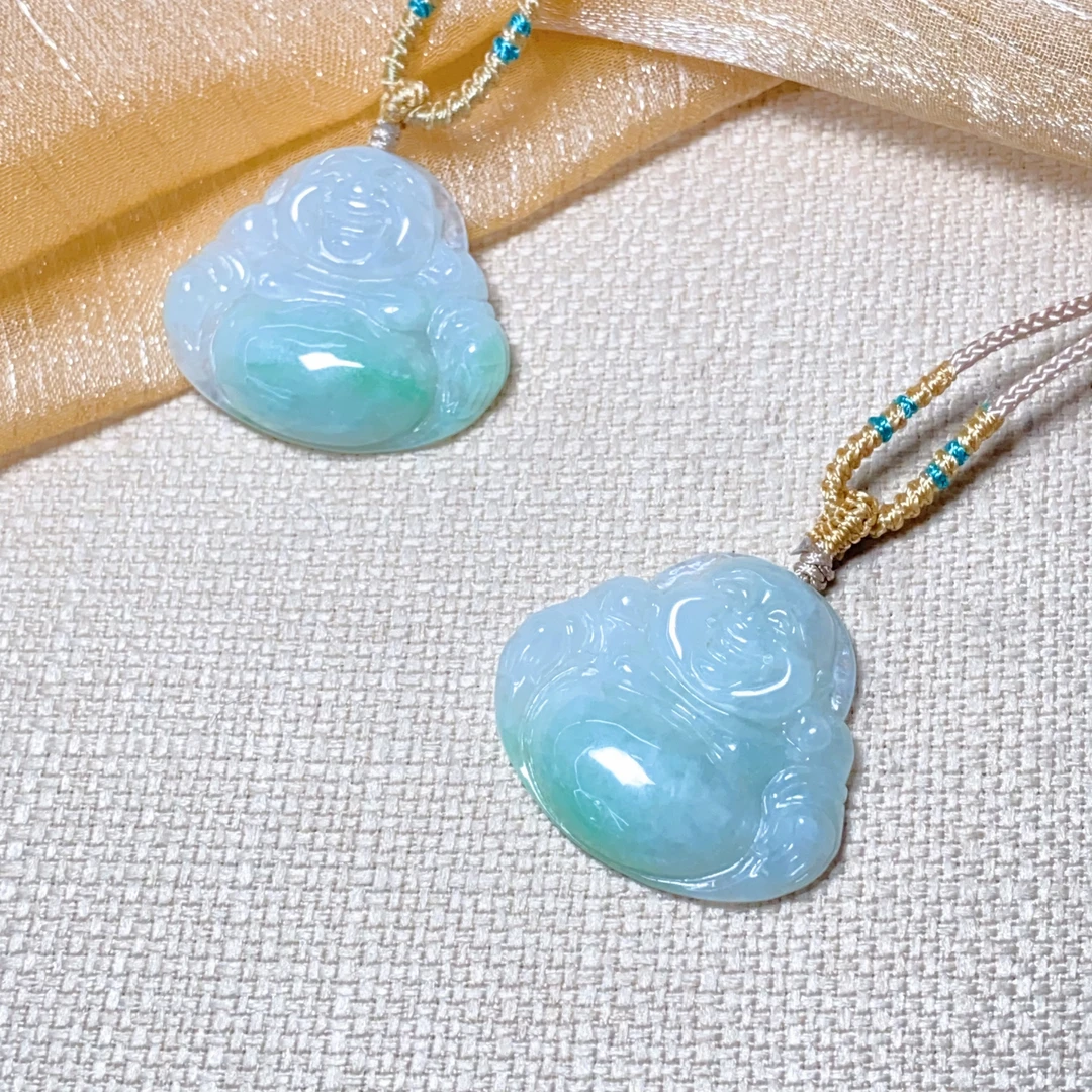 天然A货翡翠佛公吊坠多样性发一