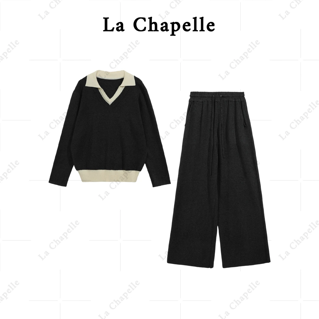 时尚显瘦气质拼接宽松秋冬长袖套装5552