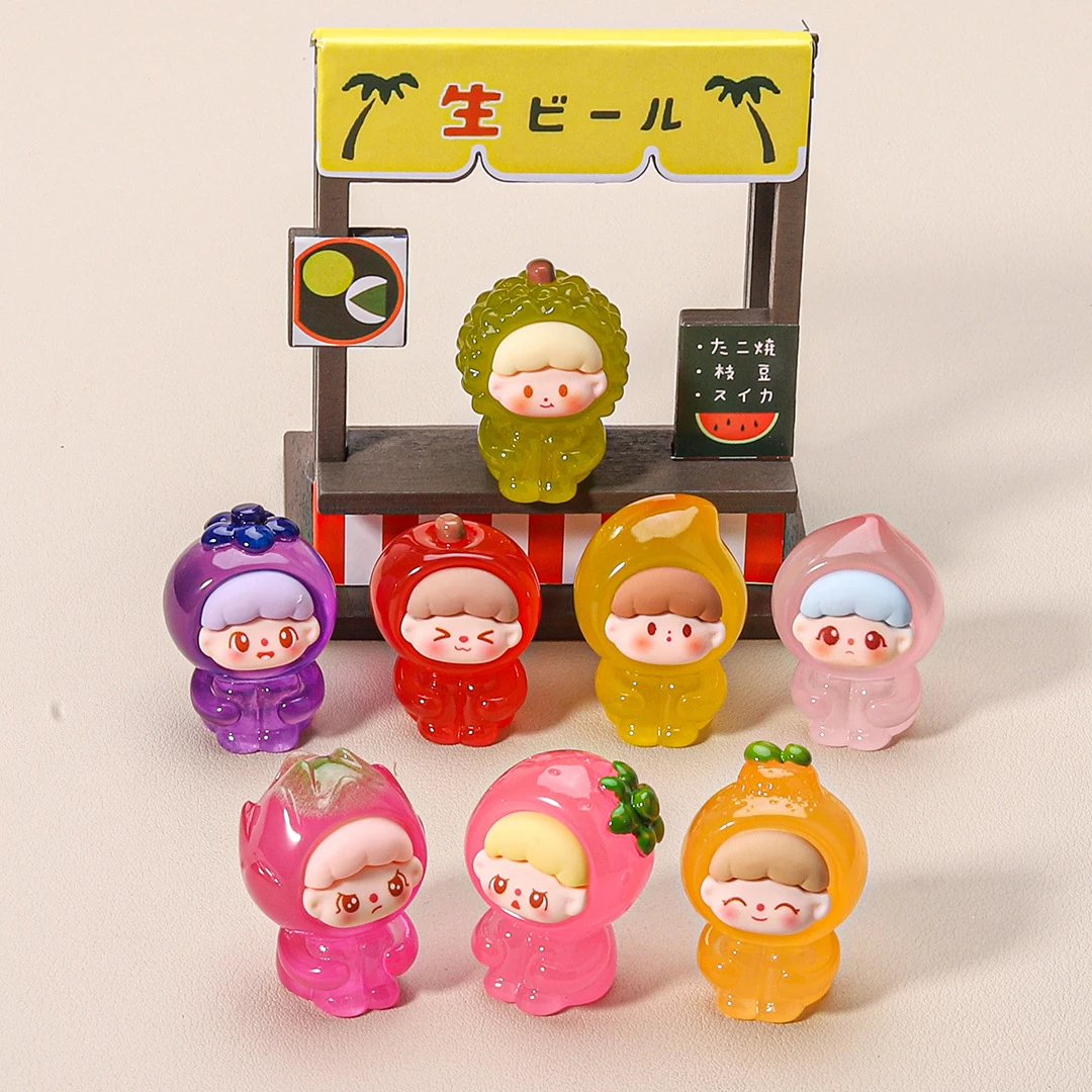 可爱夜光三代水果崽崽 diy饰品树脂便携创意摆件学习学生