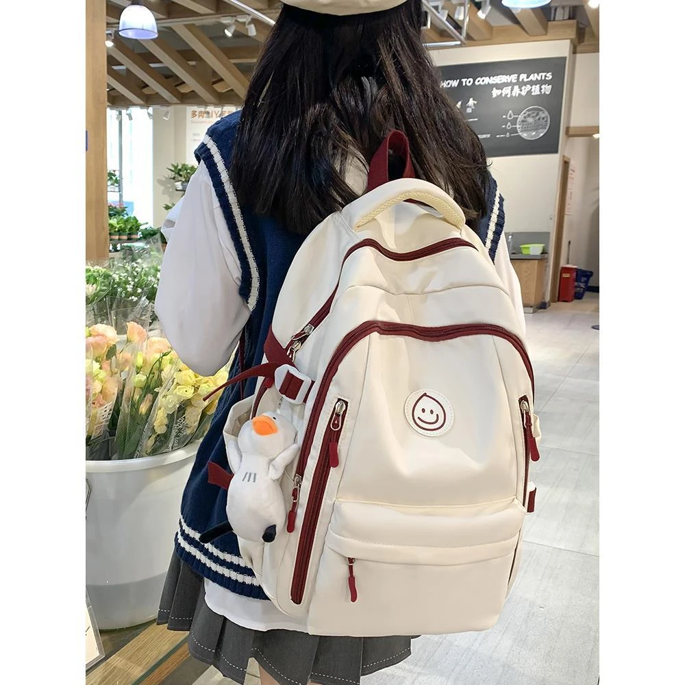 森系女初中学生背包小学生高中大学生电脑包双肩包大容量2024新款