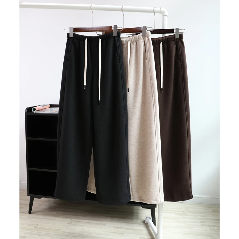 【虫小虫】可收口阔腿两穿~加绒加厚细腻垂顺显瘦直筒阔腿长裤冬女