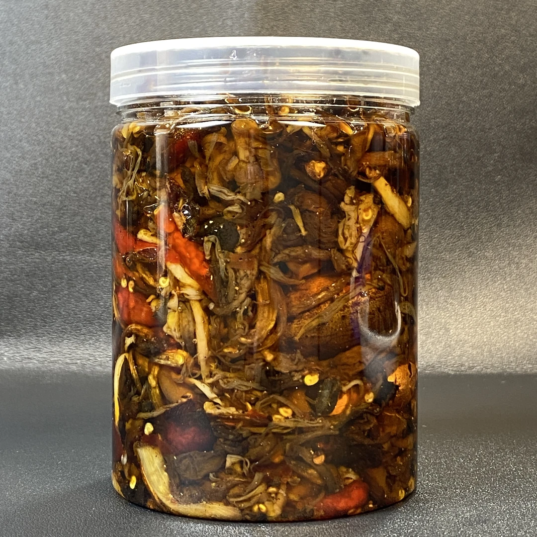 云南德宏景颇风味油淋平菇菌净含量500克/瓶醇香下饭有嚼劲