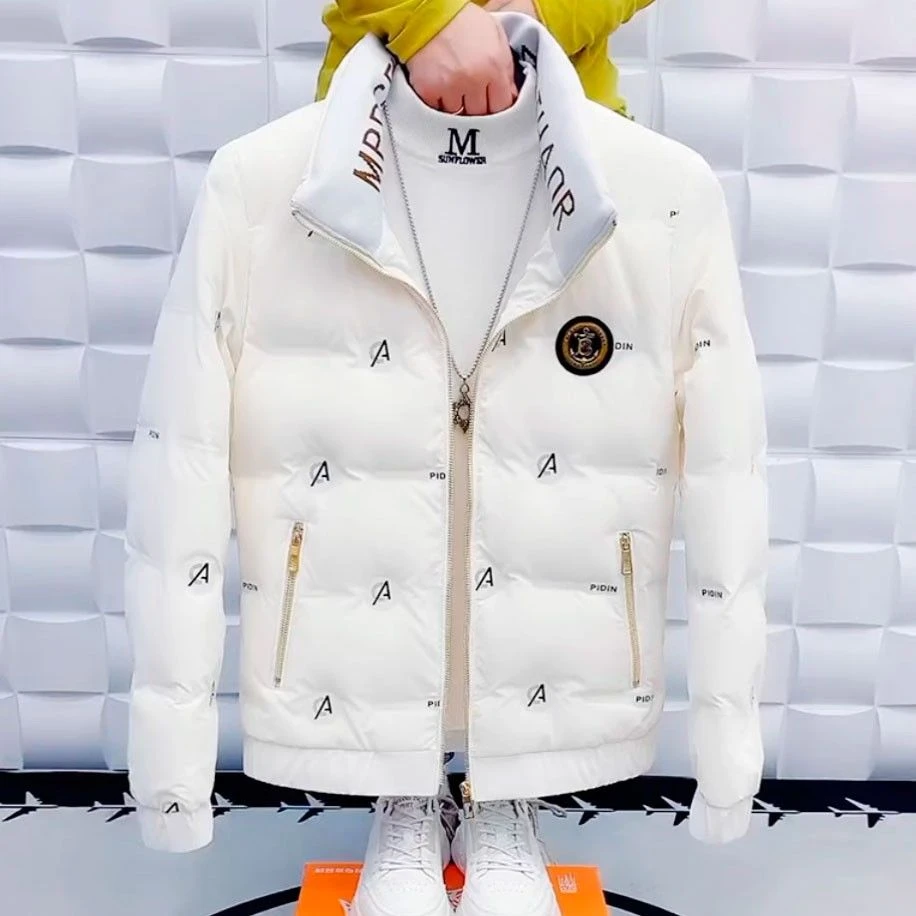 外套男士秋冬款冬季棉服男士外套高档立领亮面轻薄短款保暖潮流