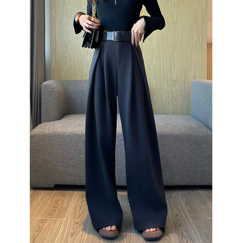 【早春上新】气质时尚简约舒适百搭显瘦防寒宽松高腰休闲西装裤