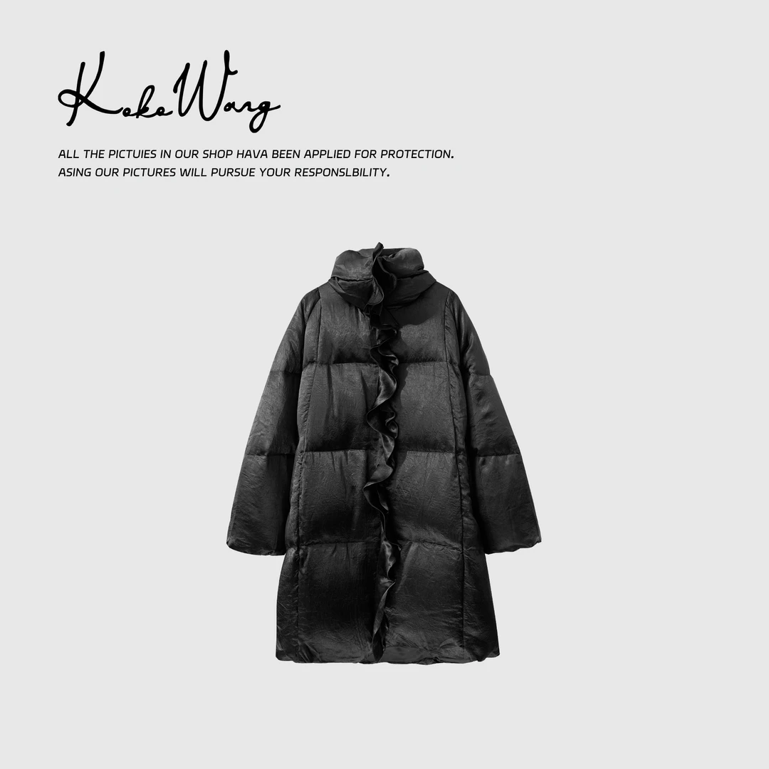 KOKO WANG 95白鹅绒轻奢高端醋酸木耳边鹅绒外套234264F28W47