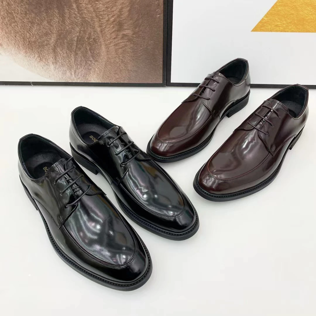 BODIYDEERC/堡迪鹿王广州头层牛皮男士尖头时尚皮鞋商务休闲鞋