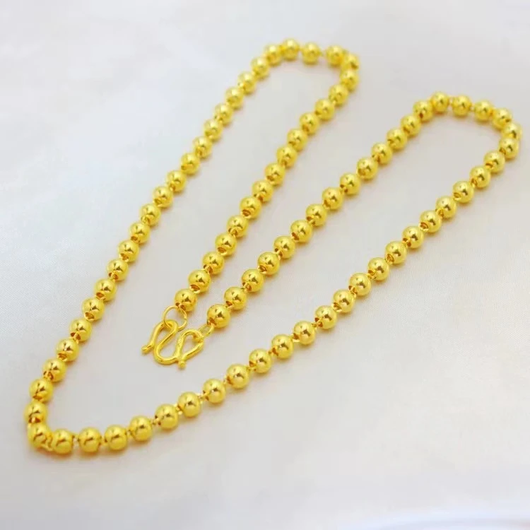 合金项链 卡4 mm  光珠项链