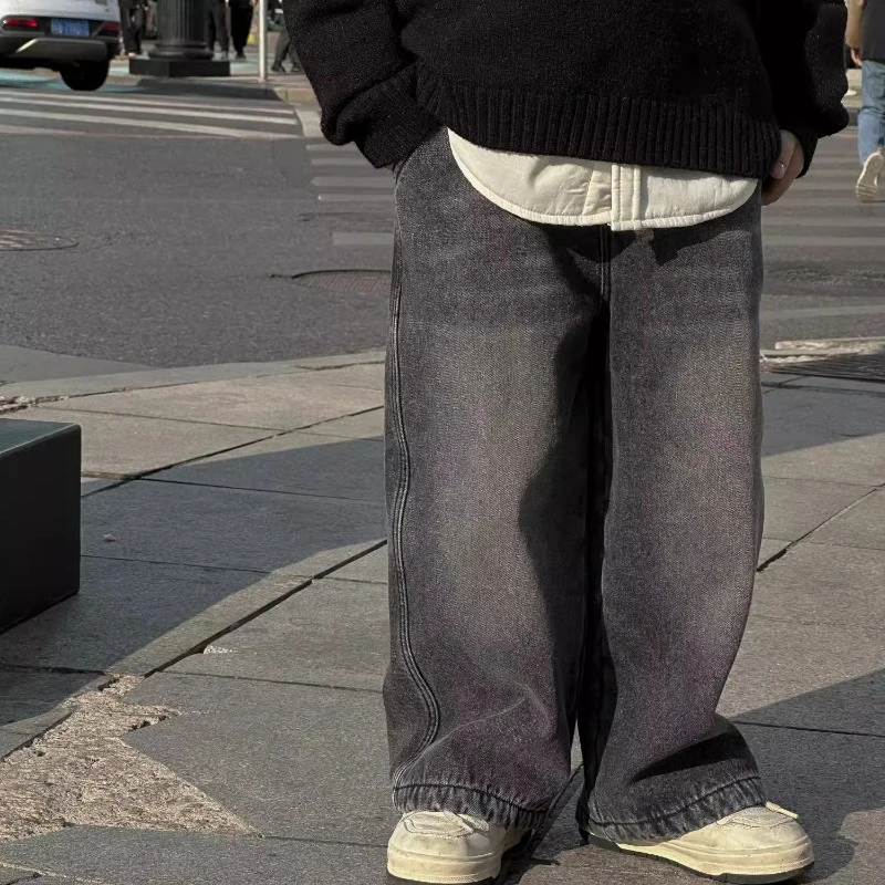 男童春装牛仔裤春秋款2025新款儿童酷帅气直筒宽松洋气秋季长裤潮