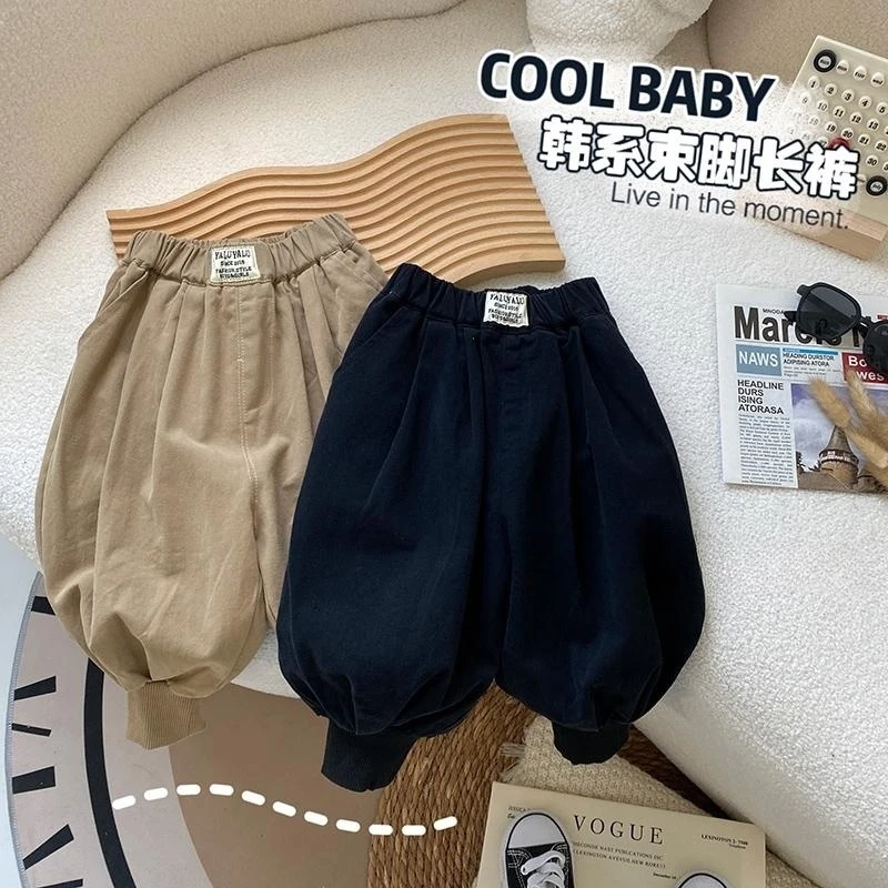 儿童春秋款束脚裤小童新款韩系男童秋季萝卜裤春季宝宝宽松休闲裤