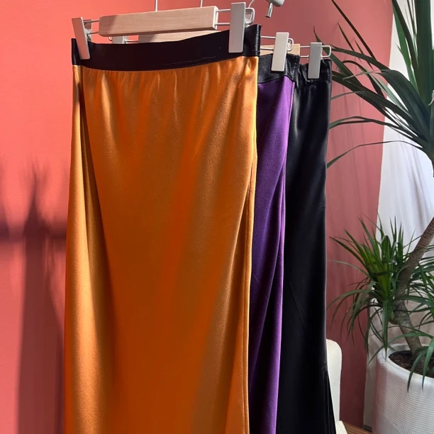 大满家30姆米重磅真丝斜裁侧开衩半裙  桑蚕丝