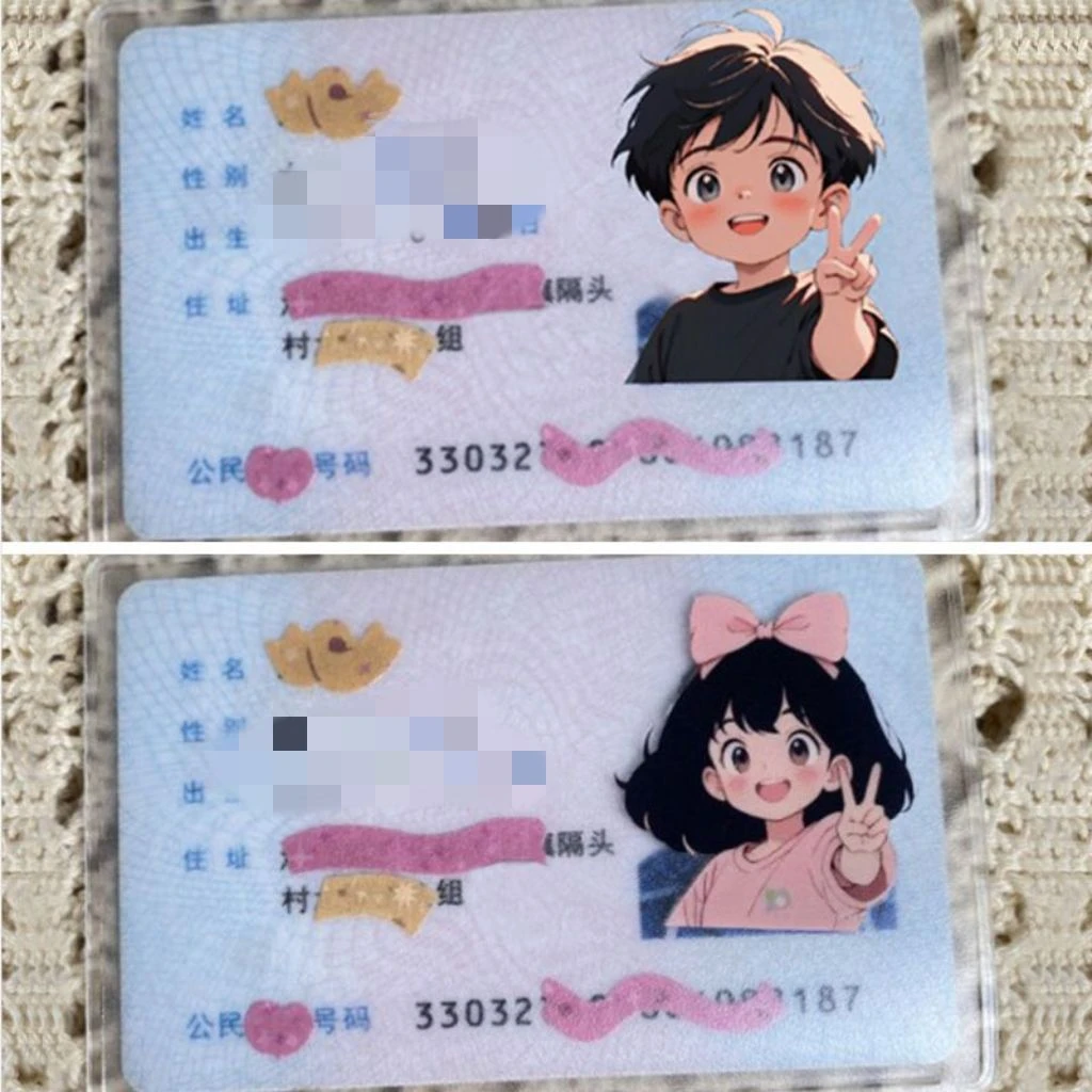 情侣款身份证挡脸头套闺蜜PU证件保护套搞怪透明防磁身份证件卡套