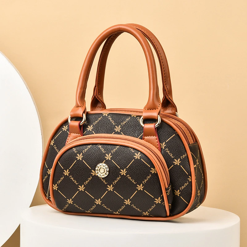 包包女2023新款时尚印花中年手提包休闲妈妈款洋气百搭时尚女包